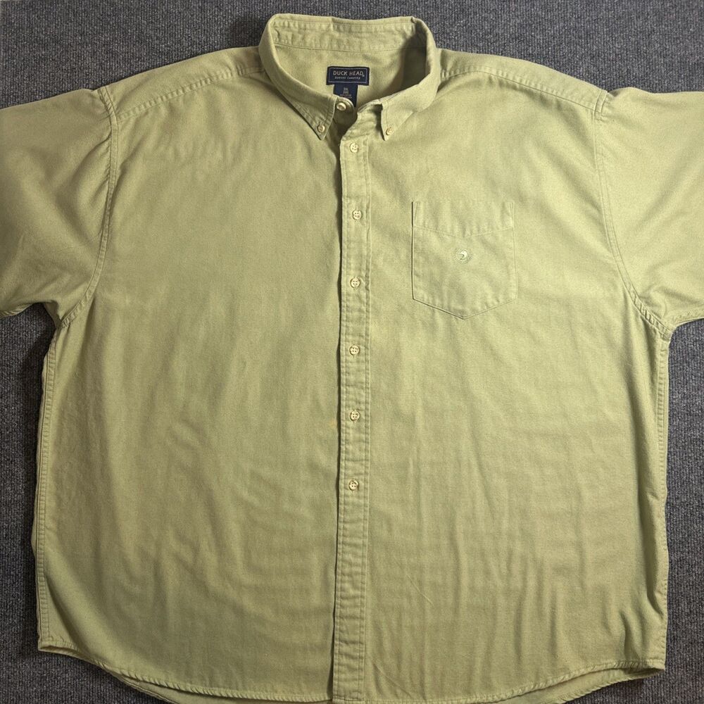 DUCK HEAD Button Down Shirt Mens 3XL Tan Cotton Poly  Wrinkle Resitant Classic